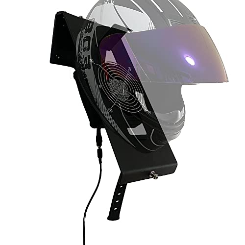 Helmet Dryer Helmet Wall Mount Holder Rack with Ventilation Fan for Motorcycle Helmets, Coats, Gloves