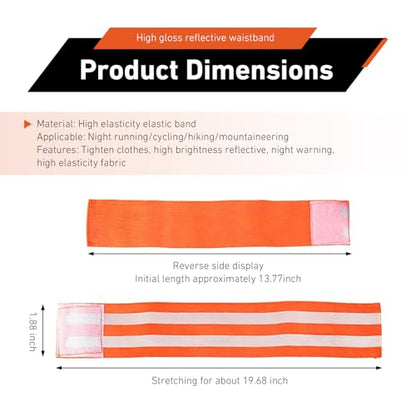4 PCS High Visibility Reflective Bike Pant Clips, Elastic Universal Cycling Wrist Ankle Leg Straps, Night Safety Bicycle Trouser Cuff Clips for Road Mountain Bike Riding - color: Orange