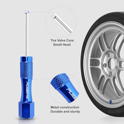 2-Pack Schrader Tire Valve Tool with 10 Brass Valve Cores | Two all-metal tools, spring-free core grip, 11.6 cm non-slip handle for tire valve service - size: Schrader 2 PACK+10Cores