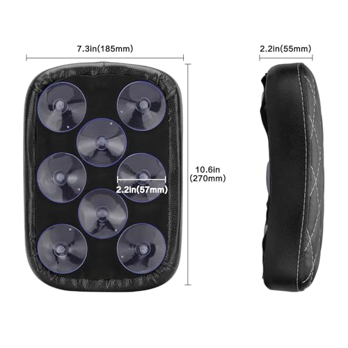 Motorcycle Rectangular Passenger Pad Seat Rear Leather Pillion Cushion 8 Suction Cup Compatible with Harley Dyna Sportster XL 883 1200 Chopper Custom - style: 8 Suction Cup-Black Rhombus White Stripe