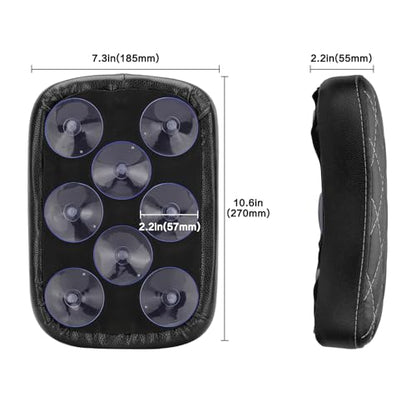 Motorcycle Rectangular Passenger Pad Seat Rear Leather Pillion Cushion 8 Suction Cup Compatible with Harley Dyna Sportster XL 883 1200 Chopper Custom - style: 8 Suction Cup-Black Rhombus White Stripe