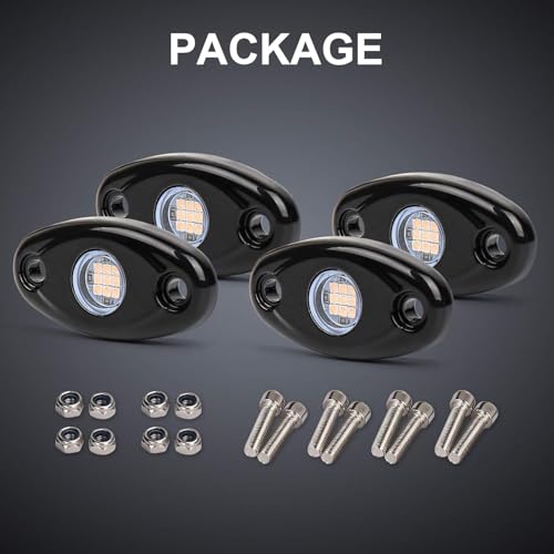 Rock Lights Pink with Light Purple 12 Pods Pure Pink LED Rock Lights IP68 Waterproof 47inch Extension Wires for Trucks UTV ATV SUV Boat Pickup Car Fender Exterior Lighting Kit - color: Purple-12pcs