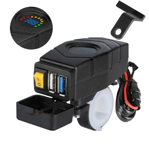 C1FB 20-80V E-Bike Handlebar USB Charger 24V 36V 48V 60V QC3.0 Quick Charger Adapter(Blue Light) Easy to Use