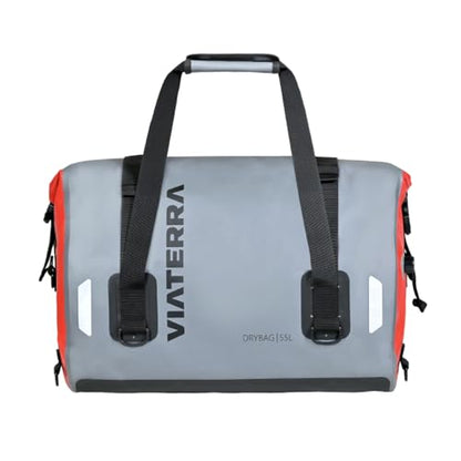 ViaTerra DryBag 55L Motorcycle Tailbag - 100% Waterproof Dry Bag I Universal Luggage & Works on All Motorbikes I No modifications or Saddle Stay/Rack Needed I Suitable as Travel Accessories - size: 55L