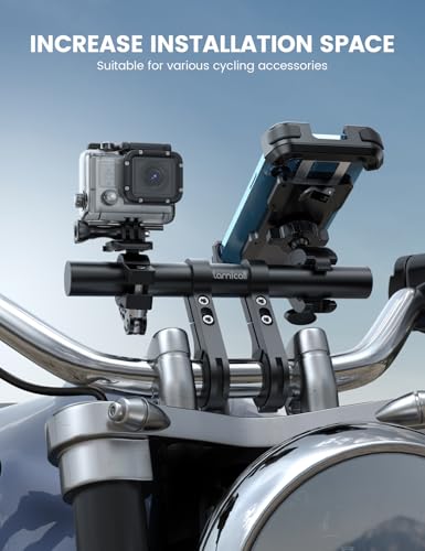 Lamicall Bike Handlebar Extender - 7.9" Long Aluminum Alloy Handlebar Extension with Two Mounting Clamp Bracket, for Bicycle and Motorcycle Handlebars with Diameter of 0.875" to 1.34" - size: 7.9" Long