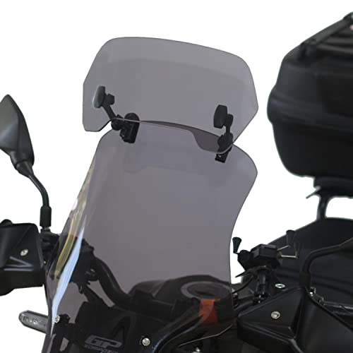 GP Kompozit Motorcycle Windshield Extension Adjustable Clips Windscreen Wind Air Spoiler Deflector Smoked - color: Smoked