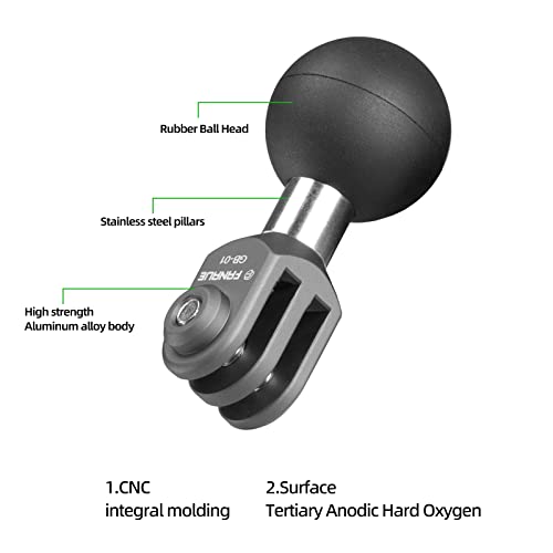 FANAUE GB-01 Action Camera Universal Ball Adapter Interface 1" Ball Assembly,Compatible with GOPRO Hero 9/10/11 and Other Brands of Action Cameras - size: GB-01