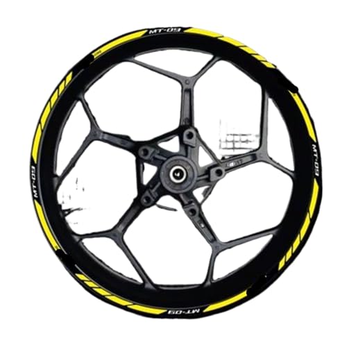 Wheel Stickers for Ya&maha for MT-09 for MT09 for MT 09 Motorcycle Reflective Wheel Sticker Rim Stripe Tape Decal Waterproof Accessories Decals(Color 10) - color: Color 10