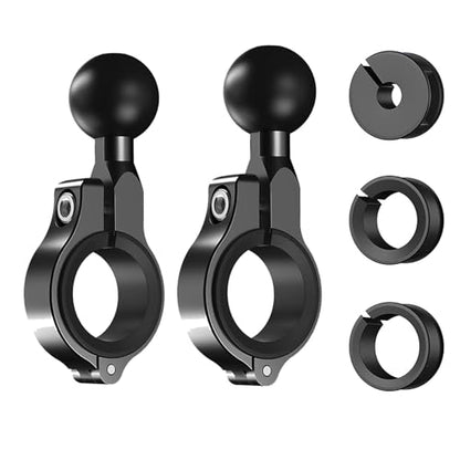 1 inch Ball Mounts Handlebar Mount Base for Round Rail Diameter 0.5"/0.87"/1"/1.26", Compatible with RAM Mounts B Size Double Socket Arms 2 Sets - color: Black2, size: 1 inch Bracket