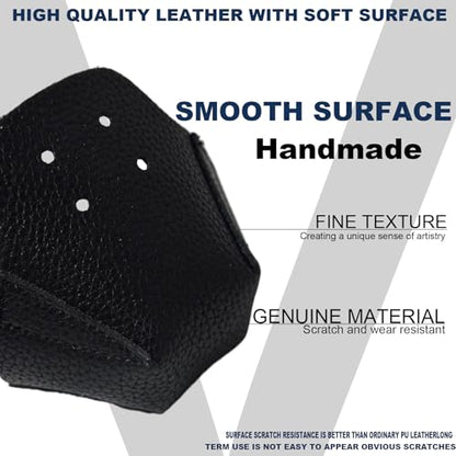 100% Real Cowhide | Toe Cap Guard Protectors | Roller Skate Derby Speed 1 Pair(Black) - color: Black