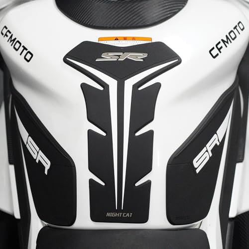 Motorcycle Tank Pad,Motorcycle Fuel Tank Protector,Gas Tank Decals Compatible With CFMOTO 450SR CF MOTO SR450 450 SR(Black White) - color: Black White
