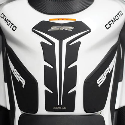 Motorcycle Tank Pad,Motorcycle Fuel Tank Protector,Gas Tank Decals Compatible With CFMOTO 450SR CF MOTO SR450 450 SR(Black White) - color: Black White