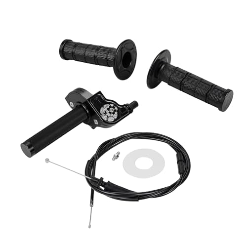 Motorcycle Twist Throttle 7/8" 22mm with Handle Grip Throttle Cable CNC Assembly Universal for CRF KLX SSR TTR DRZ CT200U 125 150 200 250cc Dirt Pit Bike ATV Mini Bike Black - color: black