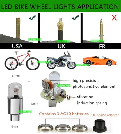 8 Pack LED Valve Stem Caps Lights for Car Tires Wheel Assemblies Light up Air Neon Bicycle Motorcycle Tyre Bike Truck Golf Cart for Kids Men Women(8 Blue) - color: 8 Blue