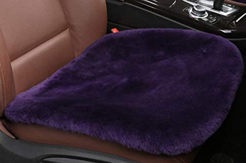 Sheepskin Seat Cushion Cover Wholehide Short Wool Seat Pad Natural Fur Car Seat Covers Universal Fit for Most Car, Truck, SUV, or Van Front Purple - color: Darkorchid, size: Front Seat (19.6inch*19.6inch)