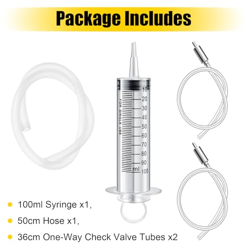 Brake Bleed Kit,Brake Fluid Bleeder Kit,Hydraulic Disc Clutches Bleeding Kit Includes 100ml Syringe 50cm Hose and 2*One Way Check Valve Tube Bleeding Tool for Motorcycle Scooters