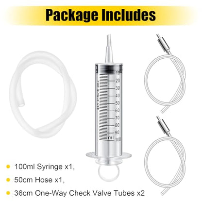 Brake Bleed Kit,Brake Fluid Bleeder Kit,Hydraulic Disc Clutches Bleeding Kit Includes 100ml Syringe 50cm Hose and 2*One Way Check Valve Tube Bleeding Tool for Motorcycle Scooters