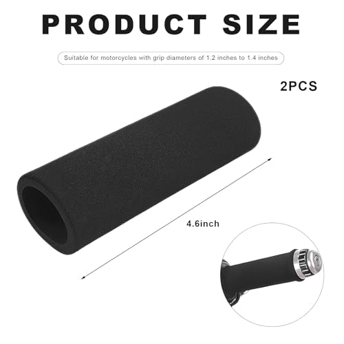 2 PCS Foam Handlebar Grips, Anti-Slip Motorcycle Bar Grip Comfortable Handle Covers, Anti-Vibration Handlebar Sleeve Universal Sponge Grips for Bicycle Motorbike Scooter