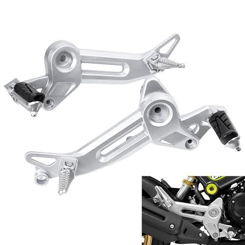 Mokuo High Strength Aluminum Alloy 6061 Motorcycle Footpegs Assembly Footrest Set Kit Right&Left Side Fit for Honda Grom MSX 125 SF 2021-2024