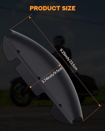PBYMT Motorcycle Lower Triple Tree Wind Deflector Compatible with Harley Davidson Touring Street Glide Road Glide Electra Glide Road King FLH/T FLHX 2014-2023, Matte Black - color: Matte Black