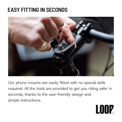 Loop Micro Mount – Super Compact Bike Phone Holder for iPhone & Samsung – Metal Stem Cap Mount, Easy Installation, Universal Fit, Seamless Integration, Durable & Sleek Bicycle Phone Mount - Silver - color: Silver