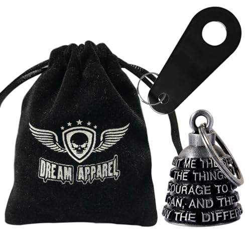 Dream Apparel Motorcycle Bell Guardian Angel Drive Away Gremlin, Biker Bell for Men Women Rider Riding, Good Luck Gift - style: God Grant Me Serenity Courage Wisdom