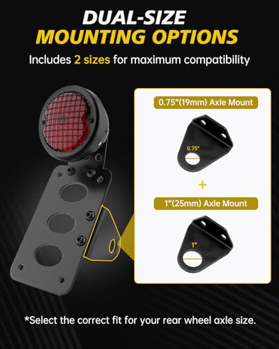 TSUNG Motorcycle LED Tail Brake Light with Side Mount License Plate Bracket, IP67 Waterproof, Polished Finish, Rear Light Assembly (Mesh Kit) - color: Mesh Kit