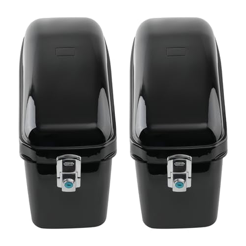 maXpeedingrods Motorcycle Hard Saddlebags for Harley Honda Yamaha Suzuki Kawasaki Victory, Universial Saddle Bags,Gloss Black