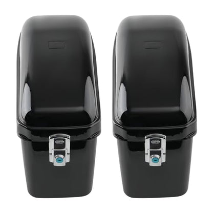 maXpeedingrods Motorcycle Hard Saddlebags for Harley Honda Yamaha Suzuki Kawasaki Victory, Universial Saddle Bags,Gloss Black