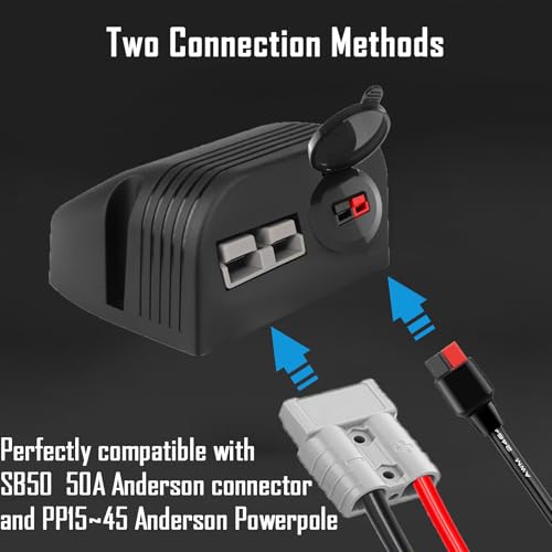 Anderson Power Pole Connector and Anderson Power SB50 connectors, Waterproof Quick Connect Wire Connectors 45 Amp PP15 to 45 and 50A SB50 Connector for Marine, Boat, Motorcycle, Truck, RV - style: 50A+PP15-30-45+Bracket