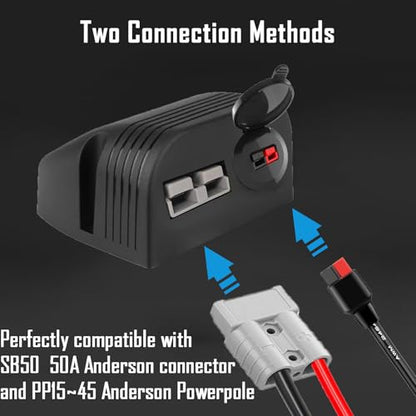 Anderson Power Pole Connector and Anderson Power SB50 connectors, Waterproof Quick Connect Wire Connectors 45 Amp PP15 to 45 and 50A SB50 Connector for Marine, Boat, Motorcycle, Truck, RV - style: 50A+PP15-30-45+Bracket