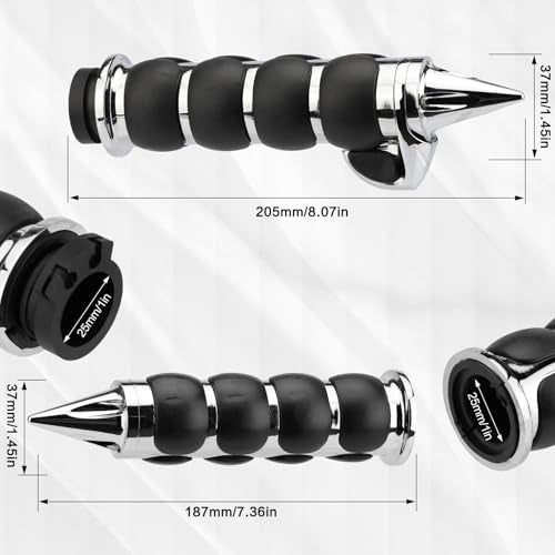 Motorcycle Hand Grips 1 Inch 25MM Handlebar Grip Throttle Non-Slip Universal Compatible with Harley Davidson Dyna Sportster 883 Road King Electra Glide Street Glide - color: Chrome-G