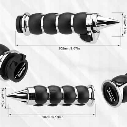 Motorcycle Hand Grips 1 Inch 25MM Handlebar Grip Throttle Non-Slip Universal Compatible with Harley Davidson Dyna Sportster 883 Road King Electra Glide Street Glide - color: Chrome-G