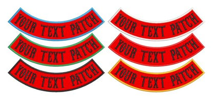 1 Pcs Bottom Patch Custom Embroidered Biker Patches, Personalized Embroidery Rocker Patch Rider Motorcycle Patches for Veterans Vest or Jacket (Red) - color: Red
