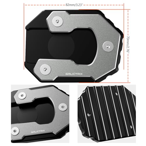 Compatible with KAWASAKI Vulcans S 650 VN650 2015-2024 VULCANS CAFE 2023-2024 Motorcycle Accessories Side Stand Plate Pad Kickstand Extension Enlarge Pad Foot Pegs (Grey) - color: Grey