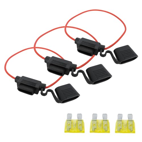 3Pcs Inline Fuse Holder Standard ATC ATO Add-a-Circuit Car Fuse Holder TAP Adapter 20A Blade Automotive Fuse Holder for Automotive Marine CFH-ILATO-PT20A - color: CFH-ILATO-PT20A