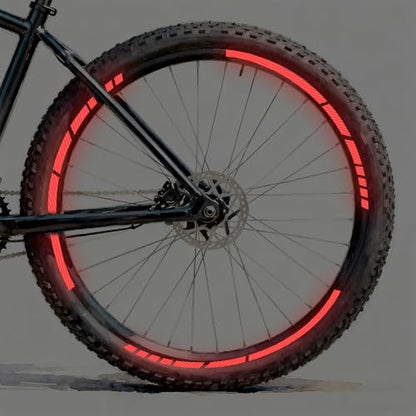 12PCS Reflective Car Wheel Stickers, Night Safety Warning Bicycle Stickers, Anti-Scratch Reflective Rim Decals for Car Motorcycle Cycling Bike (Red) - color: Red