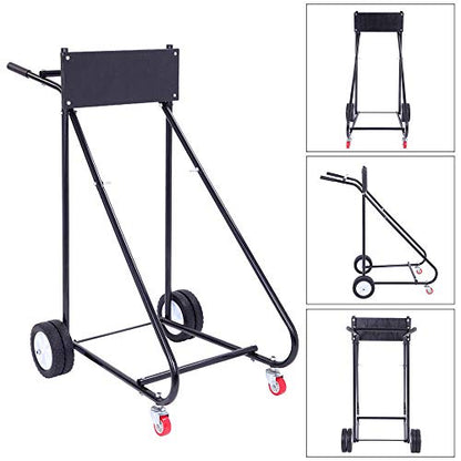 TUFFIOM Outboard Boat Motor Stand, Engine Carrier Cart Dolly for Storage, 315lbs Weight Capacity, w/Wheels (Black) - color: Black