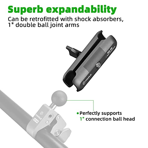 FANAUE Double Socket Arm Compatible with RAM Mount B Size Ball Head and Bike Motorcycle Phone Holder, Fits Industry All Standard 1" Ball Adapters (DA-90)