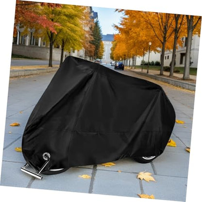 Motorcycle Cover XL Portable Tarpaulin Protective Bag for All Weather Sunscreen Dust Protection with Lockhole Essential Gear for Motorcycle Enthusiasts Black