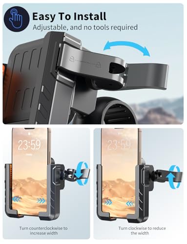 Bike Phone Holder, Motorcycle Phone Mount [No Block Camera] [Anti-Shake Design] [Silicone Wrapped] Handlebar Cell Phone Mount for Bike/Scooter/ATV, Fits iPhone 17/16/15/14/13 Pro Max & 4.7"-7" Phones