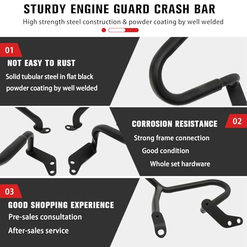 CHIFUN Engine Guard Front Highway Crash Bars Replacement for BMW R1250RT R1250 RT 2018-2022 Silver Steel Motorcycle Frame Protection Bars - color: Silver