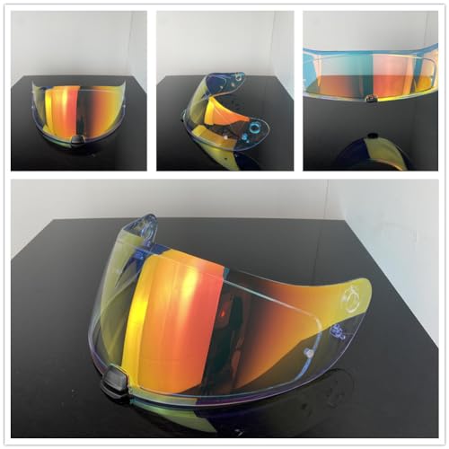 HJ20M Helmet Visor Replacement, Tinted UV protection Motorcycle Helmet Face Shield Windshield Lens For HJC C70 FG-17 FG-ST IS-17 (Revo Clear Red) - color: Revo Clear Red