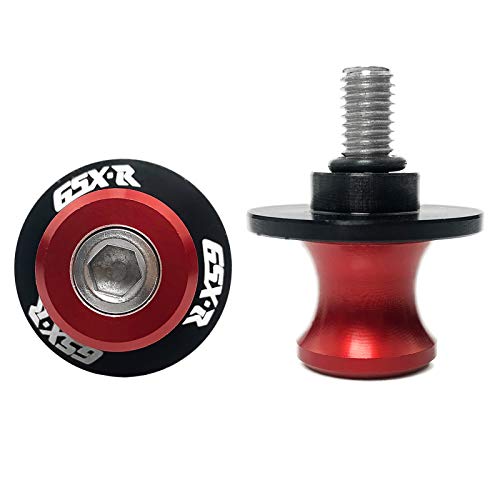 8MM M8 X 1.5 Motorcycle Swing arm Sliders Spools CNC Aluninum Swing Arm Stand Screws 2PCS for Suzuki GSX-R 600 GSX-R 750 GSX-R 1000 (Red)