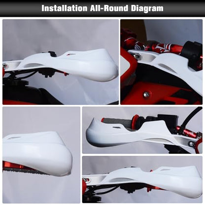 JFG RACING Dirt Bike Handguards,7/8" and 1 1/8" Handlebar Dirtbike Hand Guards Accessories Universal for CRF XR YZF XC KX 125 150 250 300 Motorcycle ATV Pit Bike Ebike Motocross Enduro MX-White - color: white