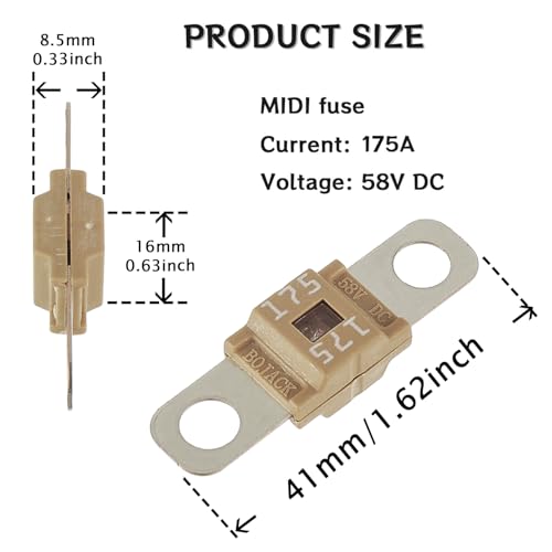Midi Fuse Holder and 2 Pieces 175A Midi high Current Fuse Screw Fuse for Cars, Trucks, Vehicles(175 Amp) - color: 175A