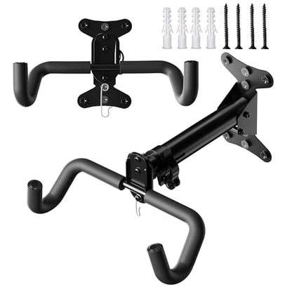 Bicycle Wall Mount Bike Rack Garage Wall Mount Bike Hooks Garage Bike Storage Rack for Indoor Home Horizontal Bicycle Wall Hanger Heavy Duty Metal Bike Holder for Road Mountain Hybrid Bikes 2 Pack - size: Two-Piece Set