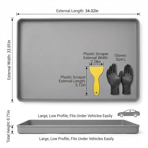 Silicone Oil drip Tray for Under car, One-Piece Molded, Easy to Clean, Lay-Flat Design for Classic Cars, DIY Maintenance, Daily Drip Control and Small Equipment (Grey) - color: grey