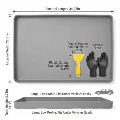 Silicone Oil drip Tray for Under car, One-Piece Molded, Easy to Clean, Lay-Flat Design for Classic Cars, DIY Maintenance, Daily Drip Control and Small Equipment (Grey) - color: grey
