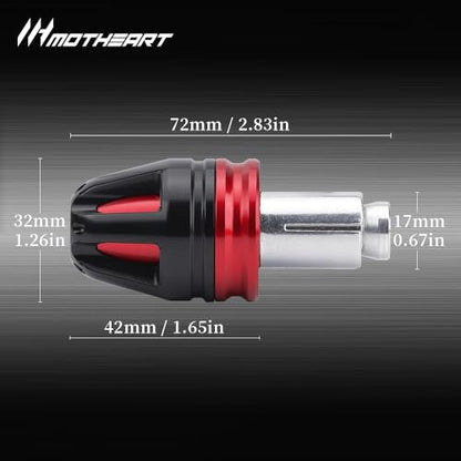 Motorcycle Handlebar End Caps For Ninja e-1 2023-2024 Z e-1 2024-2025 7/8” Bars 17mm Diameter CNC Handlebars (See details below) ninja e-1 z Accessories (Red) - color: Red